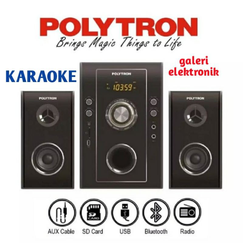 Speaker Polytron Pma 9503,karaoke,bluetooth,usb,sdcard,radio,aux remote
