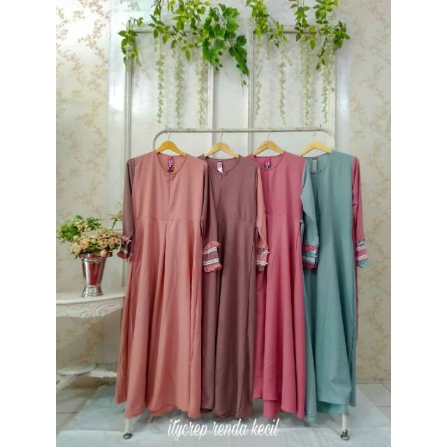 Gamis itycrepe renda kecil