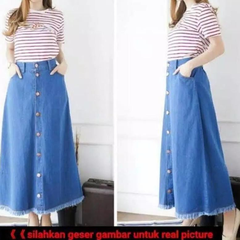 M..ROK JENS FRINGE BUTTON/JENS MIDI SKIRT.L d1skon_l@gi