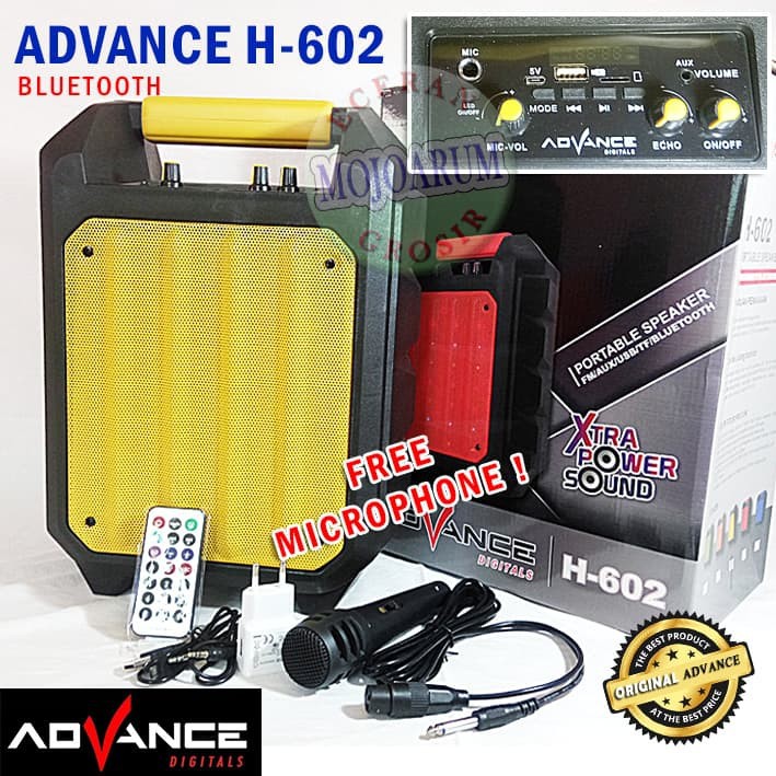 Speaker Aktif Bluetooth + Mic Advance Portable USB Radio H602