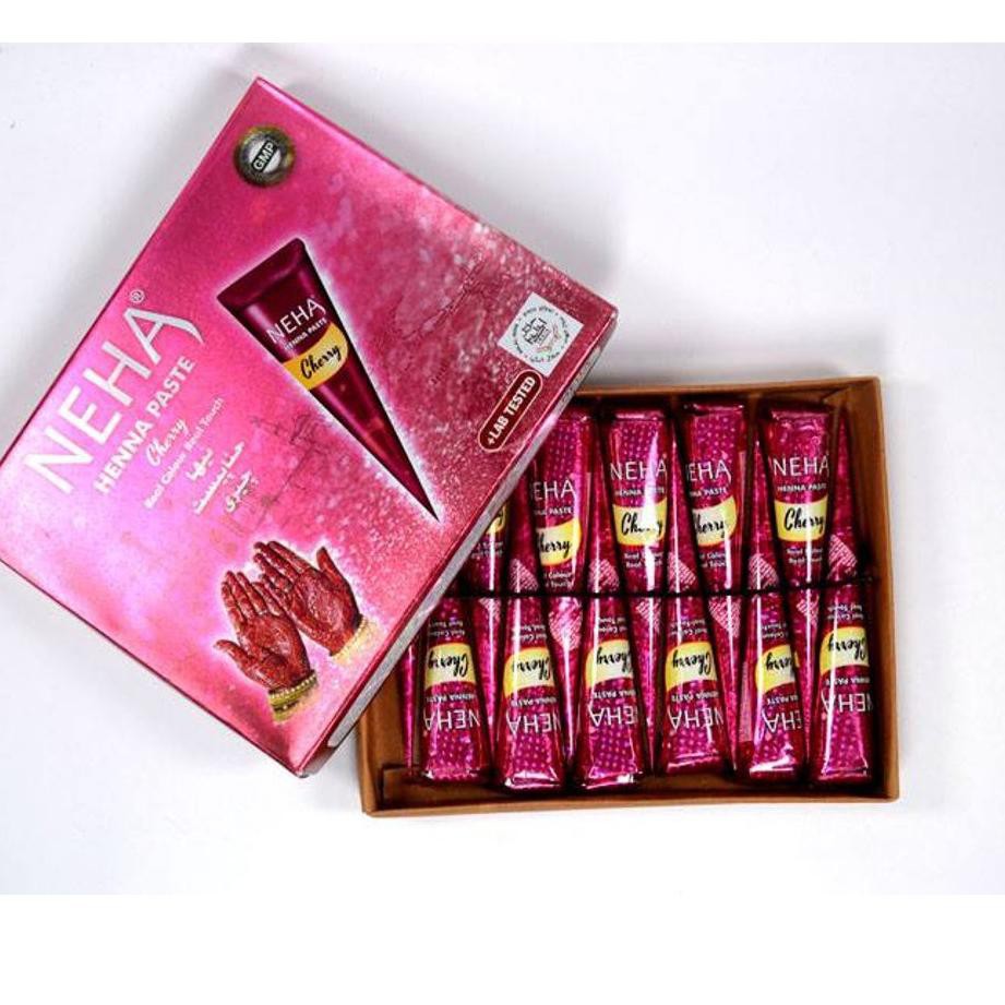Terlaris  PERBOX 12 PCS - NEHA CHERRY - HENNA NEHA CONE CHERRY / HENNA paste GOLECHA CHERRY  Model K