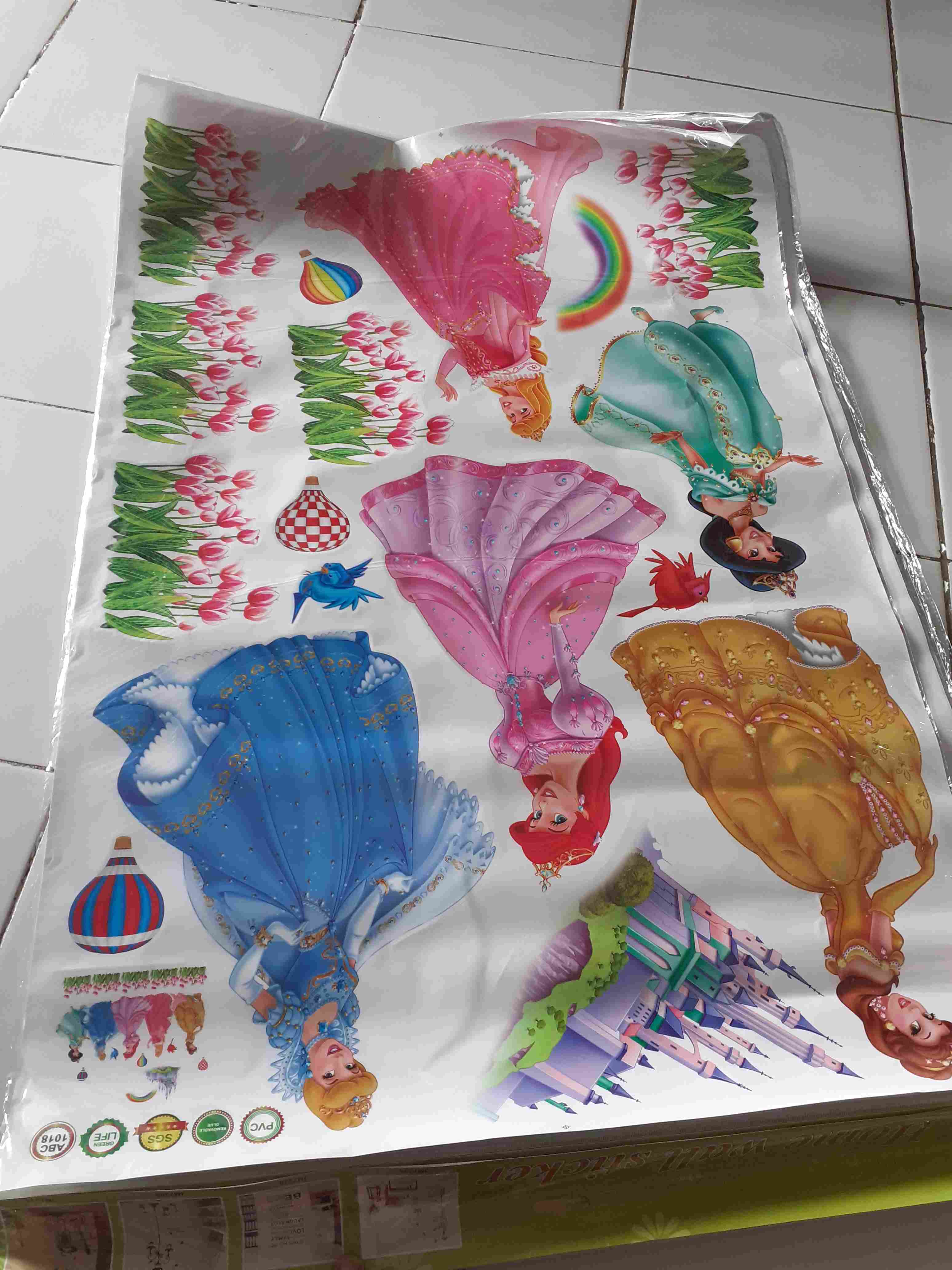 Abc1018 Princess Rainbow Wallsticker Wall Stiker 60x90