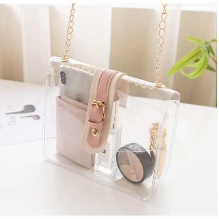 (BOW) Tb8989 Tas Selempang Jelly Transparan Slingbag Fashion Import