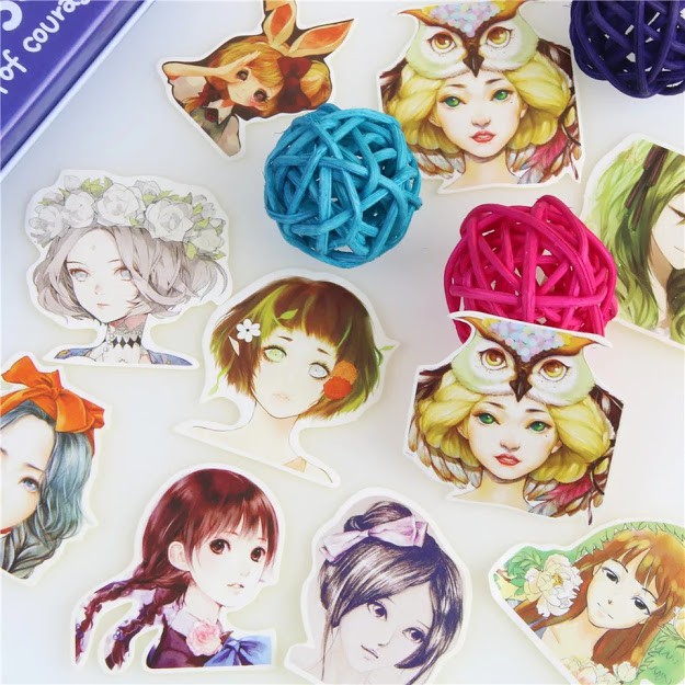 Sticker Kawaii Girl Anime Aesthetic Scrapbook DIY Bujo Planner Diary