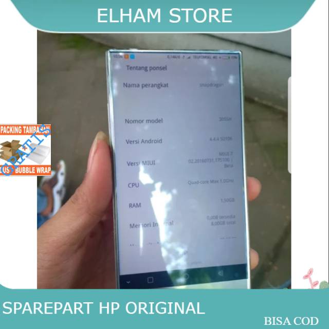 LAYAR LCD KACA TOUCHSCREEN FRAME TULANG SATU SET SHARP AQUOS CRYSTAL 305 SH KOMPATIBEL ASLI COPOTAN
