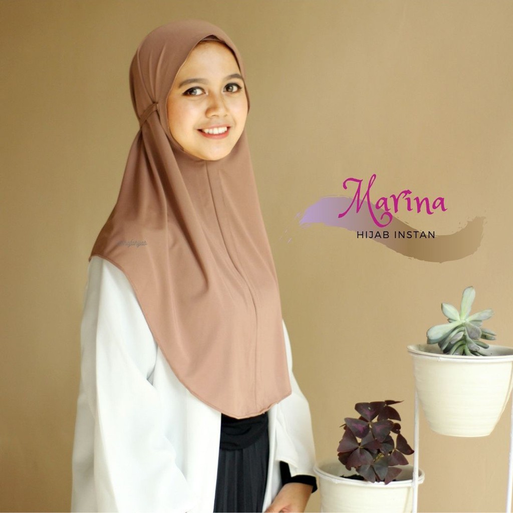 HIJAB BERGO JERSEY / HIJAB INSTANT TERBARU /JILBAB HIJAB KERUDUNG BERGO TALI INSTAN JERSEY SPANDEK ADEM MARINA