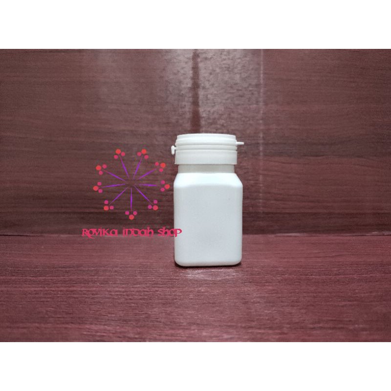 botol kapsul kotak 30 putih