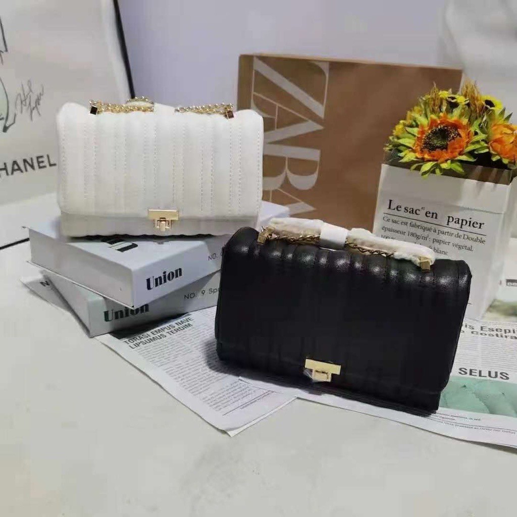 NEWTAS WANITA Z278 ZARA4 QUILTED MIDI CROSSBODY BAG PREMIUM IMPORT#10030