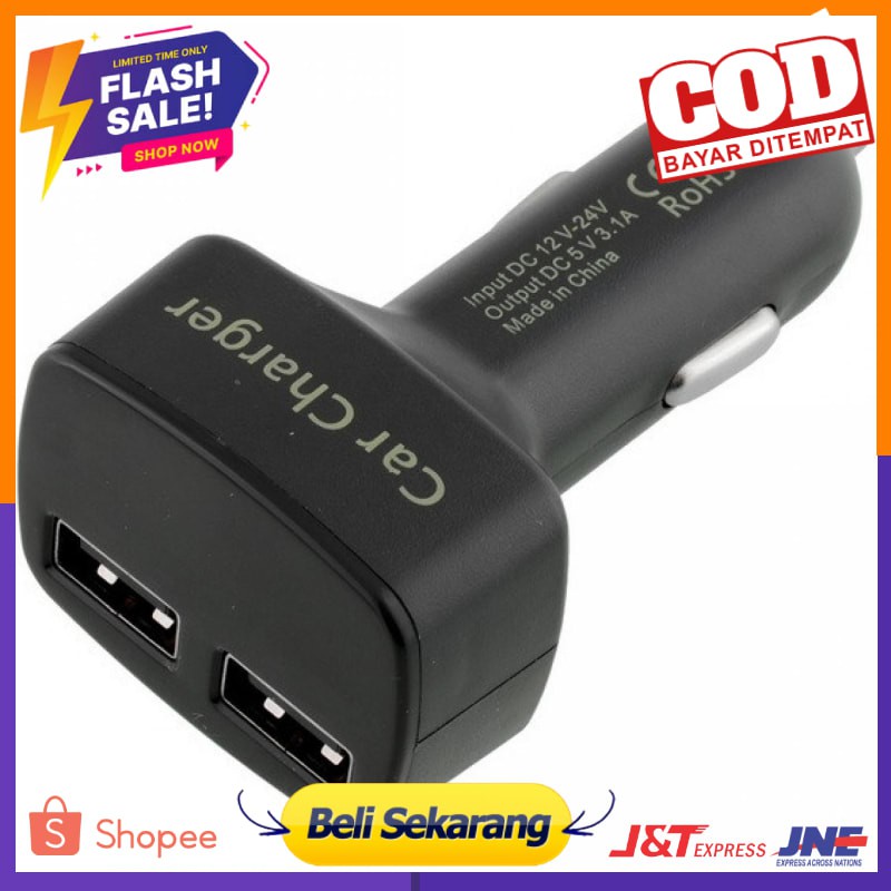 Car Charger Mobil Dual USB  with LED Display / Cas HP hANDPHONE Di Mobil- EC2