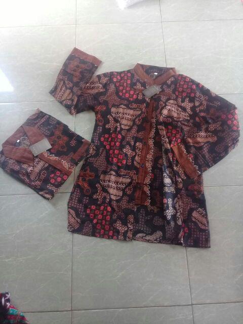 Batik Couple Keluarga Sania Ruffle Ori Ndoro Jowi Motif Pulau