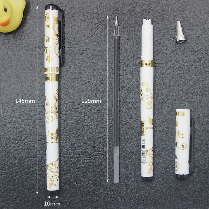 

G0YANG HARGA:: Pena Ballpoint Bolpen Pulpen Rollerball Gel Pen 0.5 GP-765 Floral Gold 100%ORIGINAL