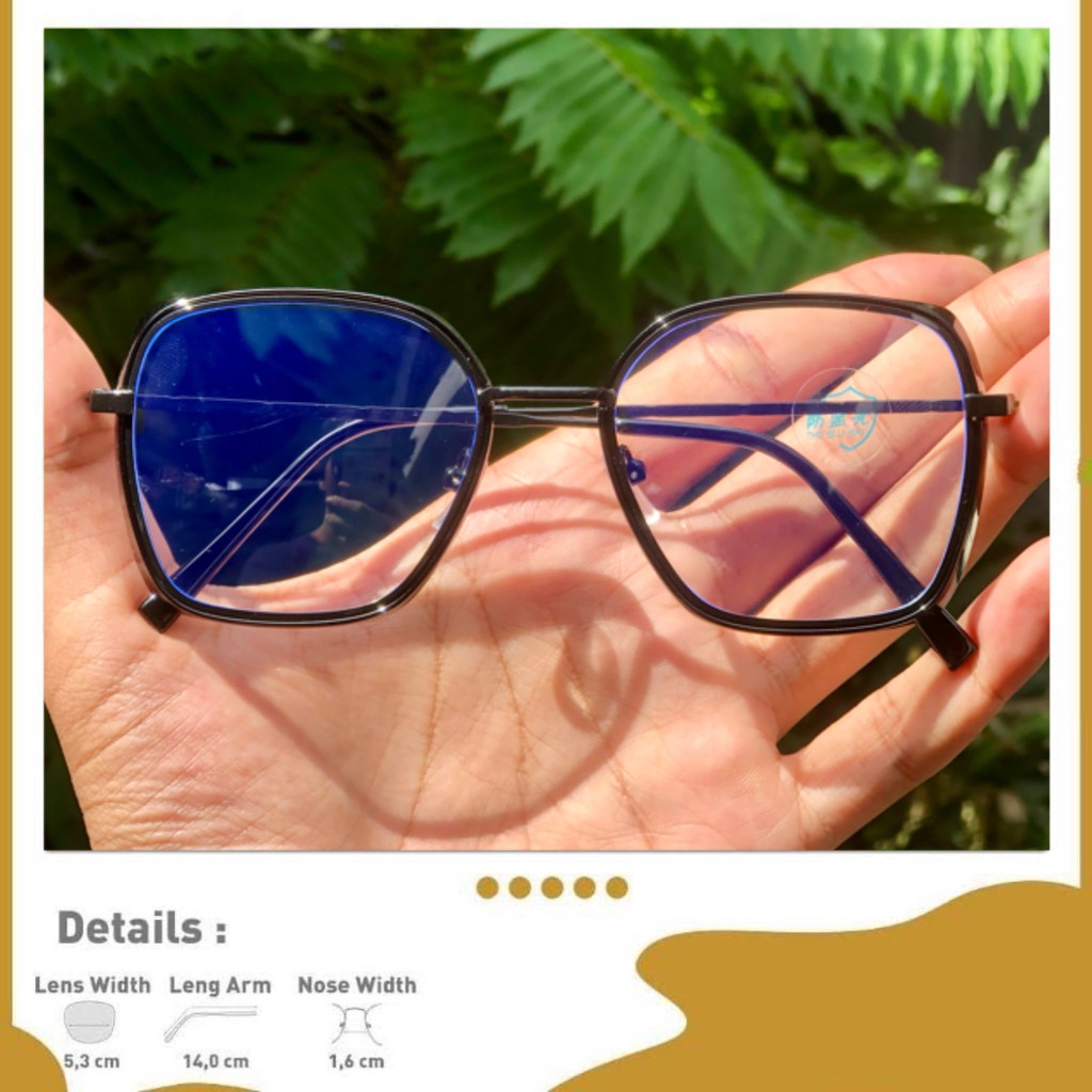 Kacamata Photocromic Blueray Antiradiasi Vintage Optik 0038 Wanita Style Fashion Minus Resep