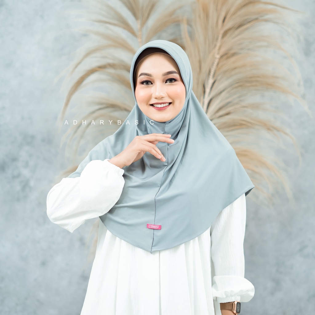 Adhary - Jilbab Khimar Hijab Instan Kerudung Sport Bergo Hamidah Jumbo Menutup Dada