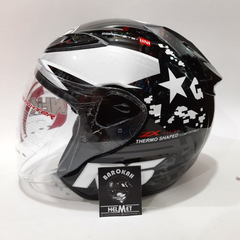 Helm nhk r6 motif pixel black silver
