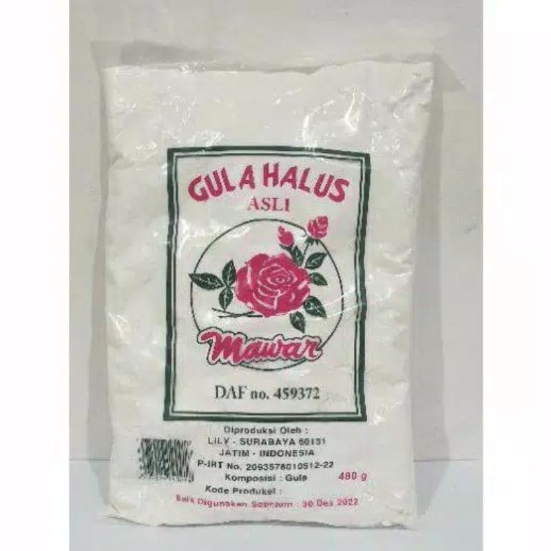 

GULA HALUS BUBUK 485 GR CAP MAWAR / BAHAN KUE / GULA DONAT