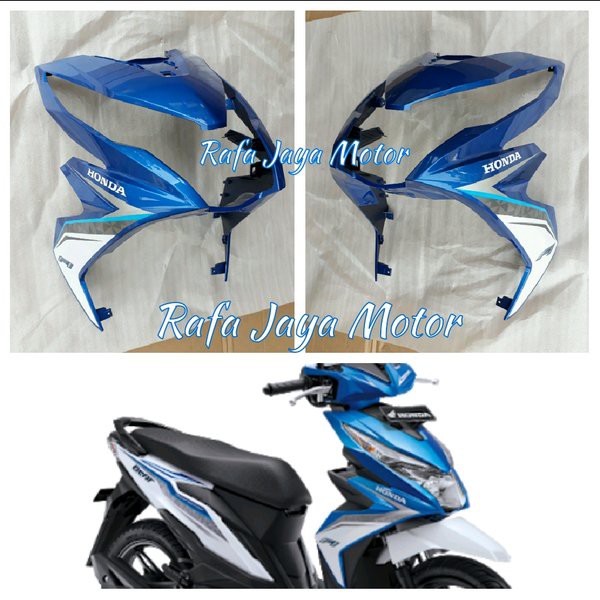 Tameng Depan Honda Beat Fi New eSP 2017 2018 CBS ISS Biru Ori .