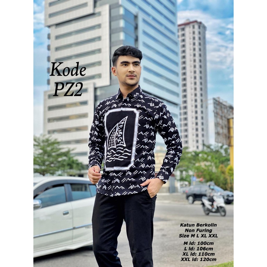 Batik Lanang Batik Pria kode PZ1 PZ2 batik makassar batik aksara lontara