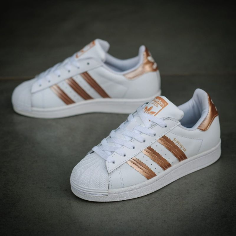 Adidas Superstar White List Rose Gold Original Sneakers Wanita