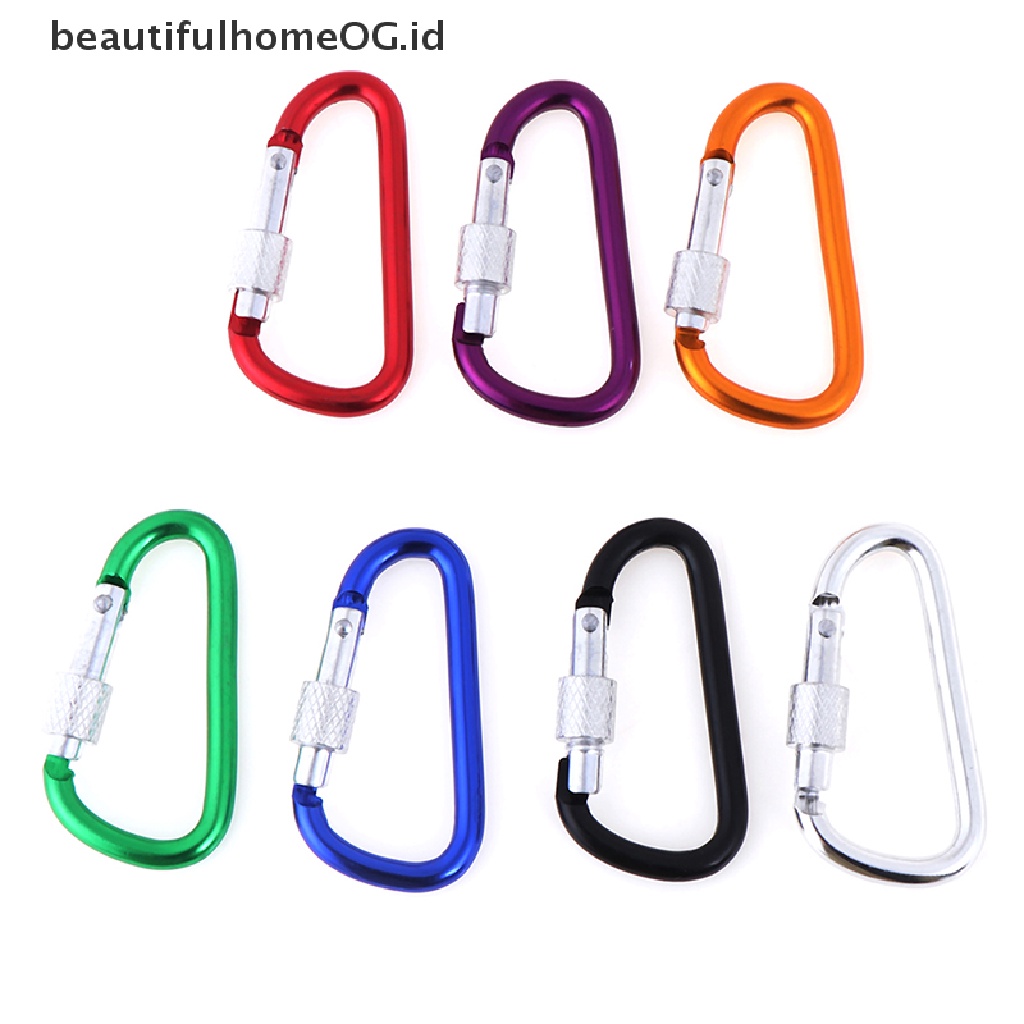 2 Pcs Gantungan Kunci Carabiner Bentuk D Bahan Aluminum Untuk Outdoor