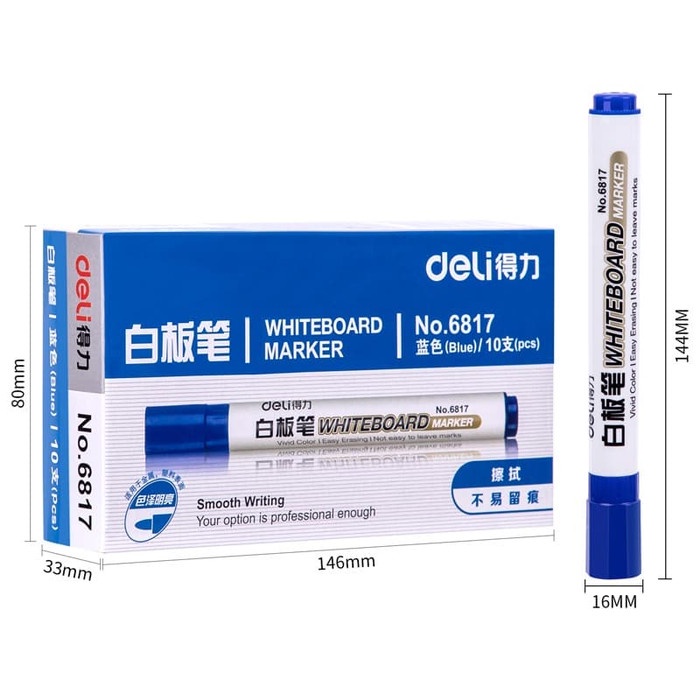 

TULIS-ALAT- DELI SPIDOL KERING 10PCS/BOX MUDAH DIHAPUS DAN MUDAH DIPAKAI 6817 - MERAH, 1 PCS -ALAT-