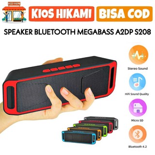 Speaker Bluetooth Megabass Stereo A2DP S208 Multimedia Portable Wireless Murah COD
