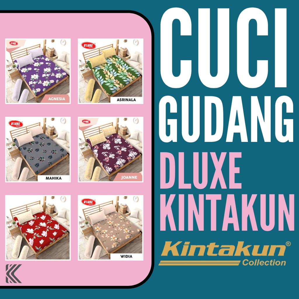 SPREI KINTAKUN DLUXE PROMO CUCI GUDANG 180x200 160x200 120x200 MURAH MOTIF TERBARU SEPRAI D’LUXE SEPREI AESTHETIC D'LUXE D LUXE KINTAKUN SEPRAI CANTIK SEPRE DLUXE PROMO ANTI LUNTUR MOTIF PLUS SARUNG BANTAL SPREI DEWASA ALAS KASUR SPREI ADEM