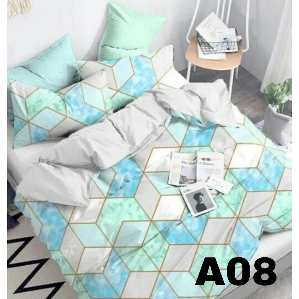 Jual BEDCOVER SET 1 SET BEDCOVER TWO TONE MOTIF CRYSTAL DAN ABU ...