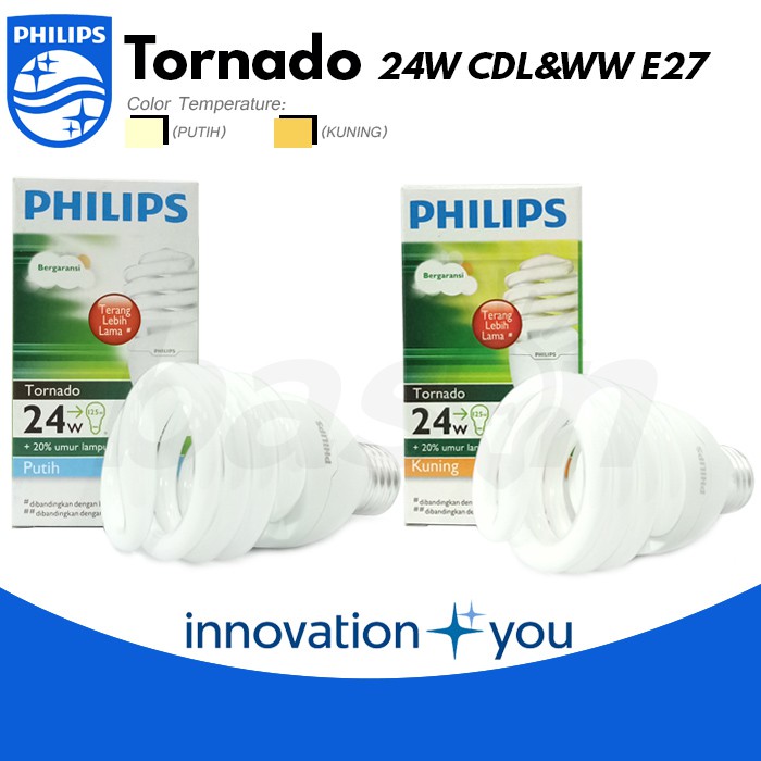 PHILIPS Tornado 24W | Lampu Spiral Hemat Energi | E27