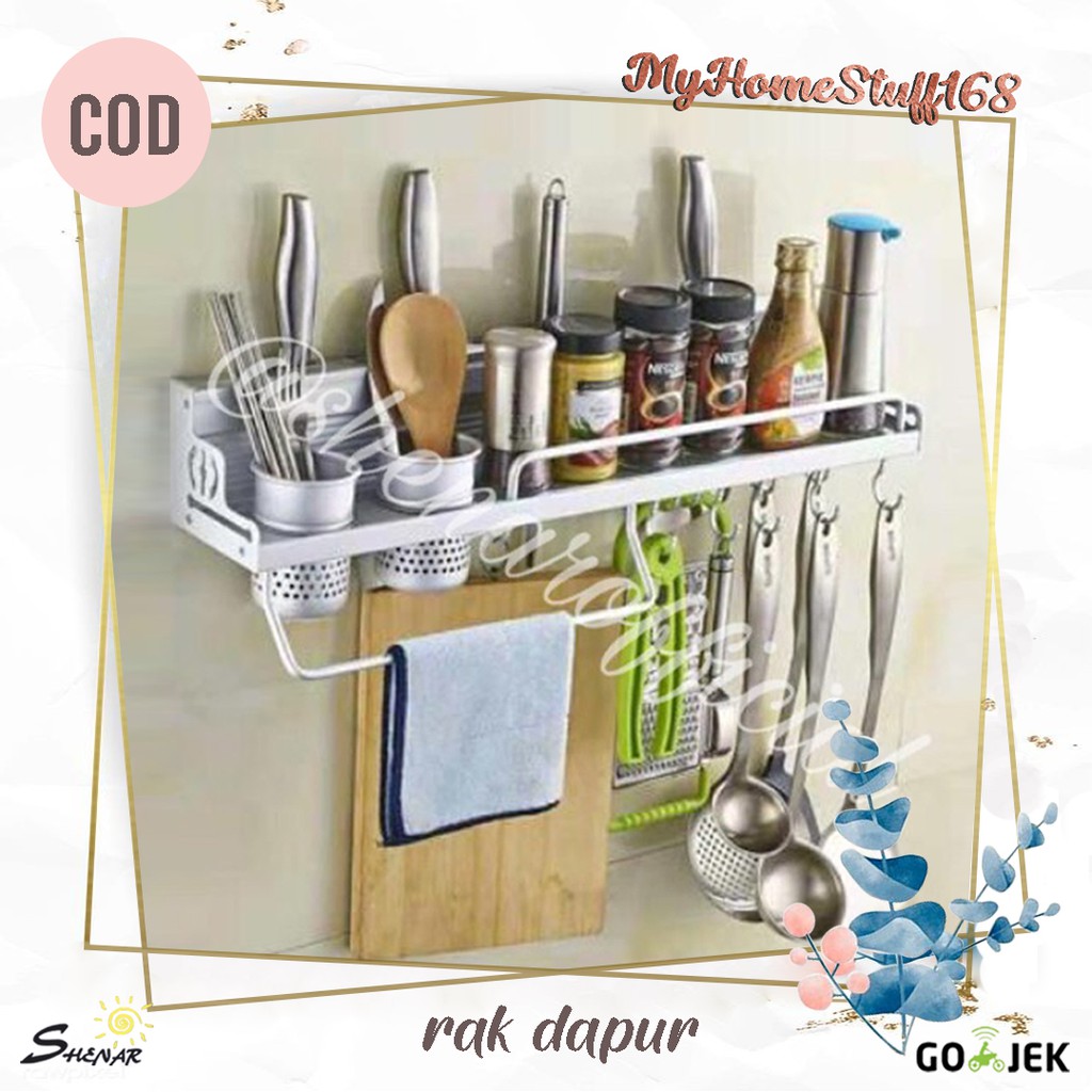 SHENAR RAK DAPUR DINDING ALUMINIUM SERBAGUNA 60CM RAK 