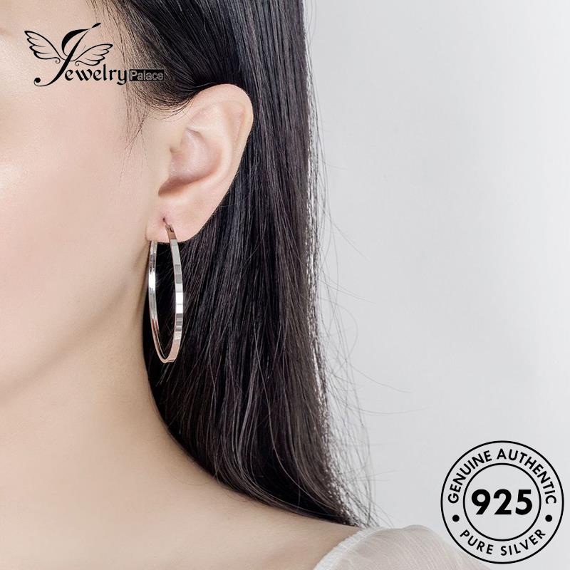 Jewelrypalace Lingkaran925 Hoop Anting Perak Asli Wanita Besar M001