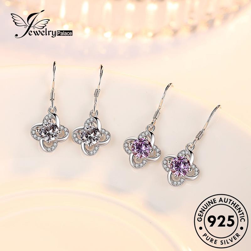 Jewelrypalace925 Berlian Perak Moissanite Wanita Mutiara Kait Anting Asli M007