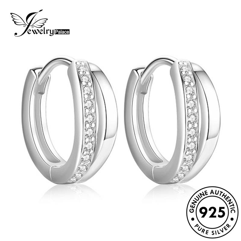 Jewelrypalace Bintang Berlian Asli Moissanite Perak Hoop925 Anting Wanita M011