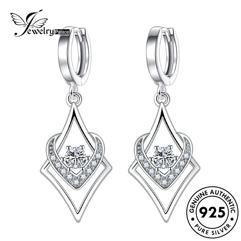 Jewelrypalace Diamond Hoop Asli Bintang Perak Moissanite Wanita925 Anting M013