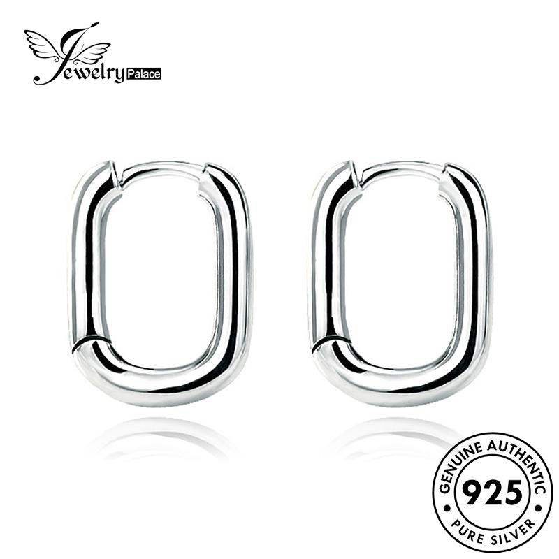 Jewelrypalace Anting Hoop Perak Wanita Asli Mutiara Moissanite Berlian925 M014