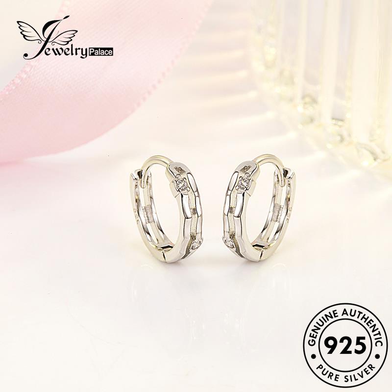 Jewelrypalace Anting Perak925 Wanita Mutiara Berlian Moissanite Asli Hoop M015