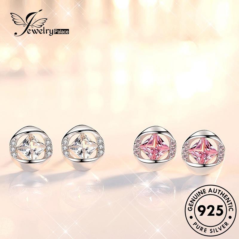 Jewelrypalace Mutiara Asli925 Moissanite Stud Perak Wanita Anting Berlian M022