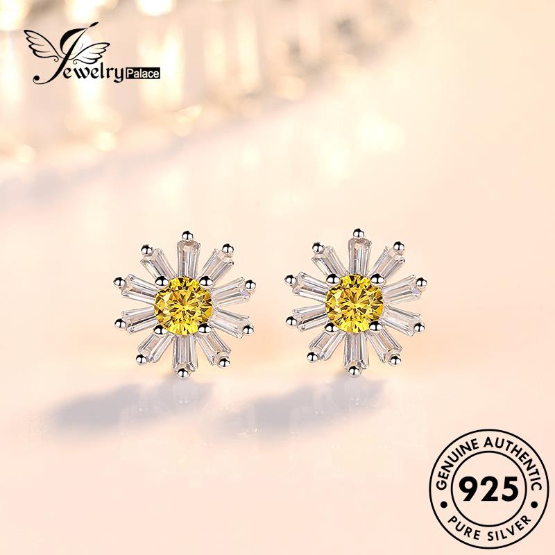 Jewelrypalace Mutiara Asli925 Moissanite Stud Perak Wanita Anting Berlian M022