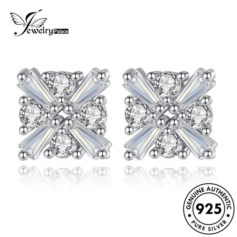 Jewelrypalace Anting Perak Moissanite925 Wanita Tusuk Berlian Mutiara Asli M024