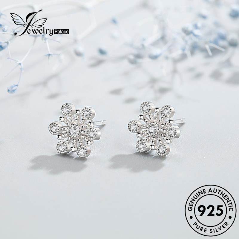 Jewelrypalace Mutiara Wanita Asli Anting Perak Stud Moissanite Berlian925 M027