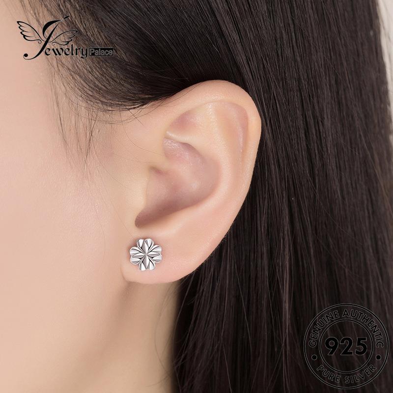 Jewelrypalace Berlian Perak Giok Asli925 Anting Mutiara Moissanite Wanita Stud M030