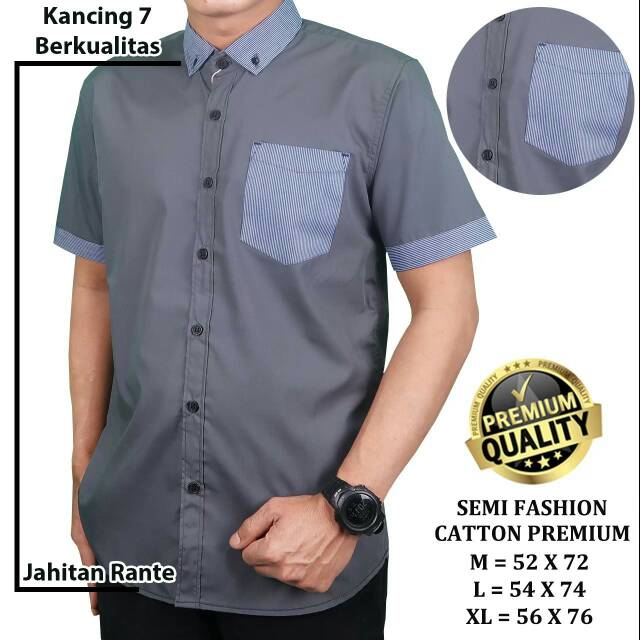 kameja semi fashion kameja pendek pria