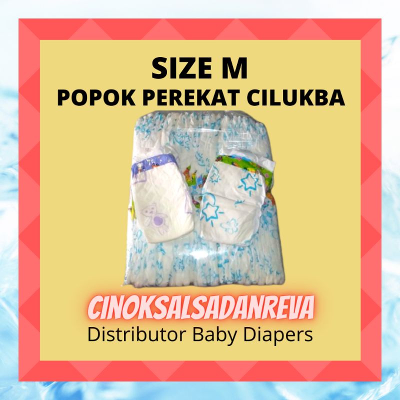 SIZE M PEREKAT CILUKBA REPACK NON KEMASAN MERK MURAH, POPOK/PAMPERS BABY DIAPERS
