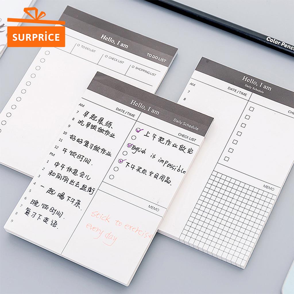 Surprice Notes To Do List Warna Putih /  Sticky Notes Putih / Memo Tempel Karakter Lucu dan Unik / Notebook Catatan Memo Karakter / Memo Tempel Korea Note / Tempelan Kertas