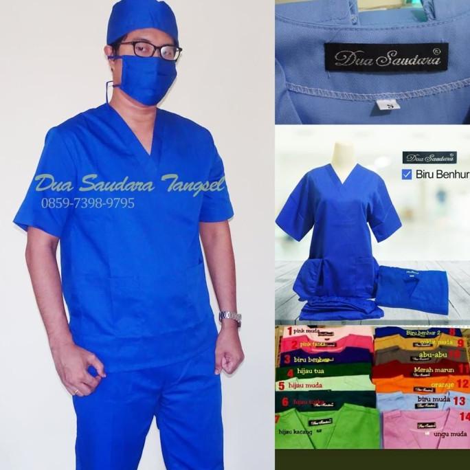 Baju Jaga - Baju ruang OK - Scrub Suit - Bahan Tebal Merk Dua Saudara