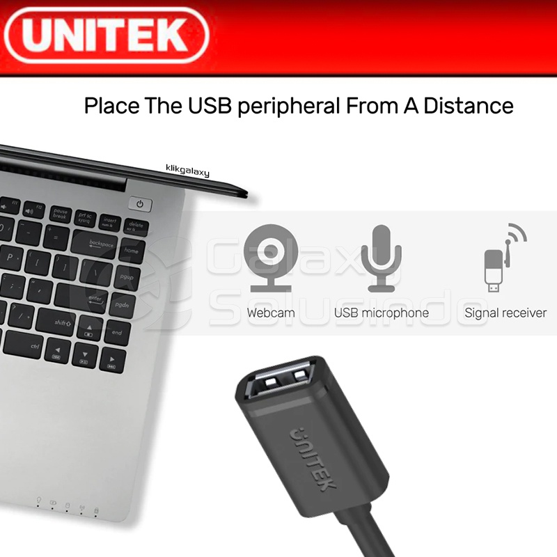 UNITEK Y-C418GBK USB 2.0 Extension Cable 5m