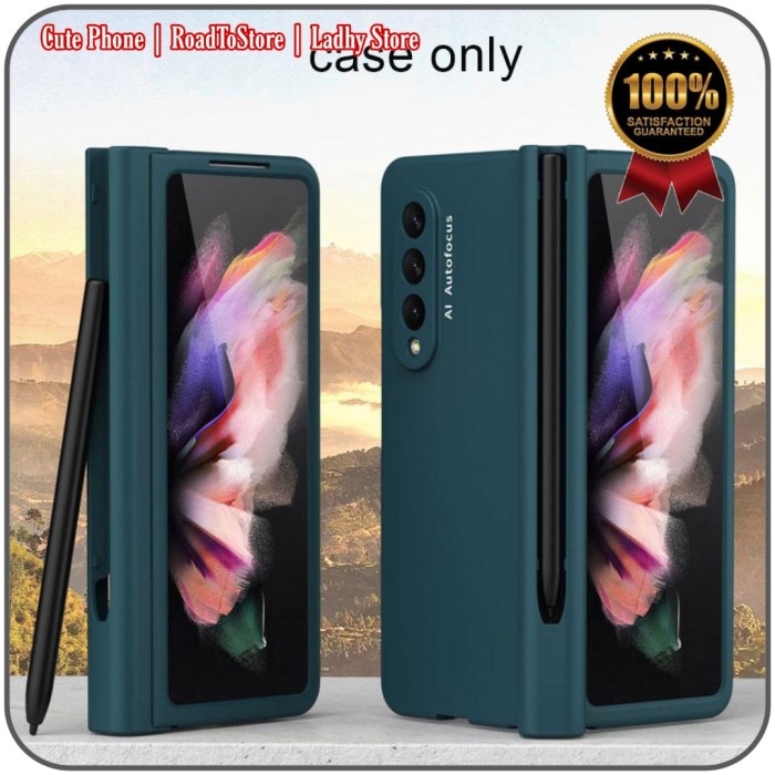 Casing Case Samsung Z Fold 4 Fold4 HNG Full Cover With Pen Slot