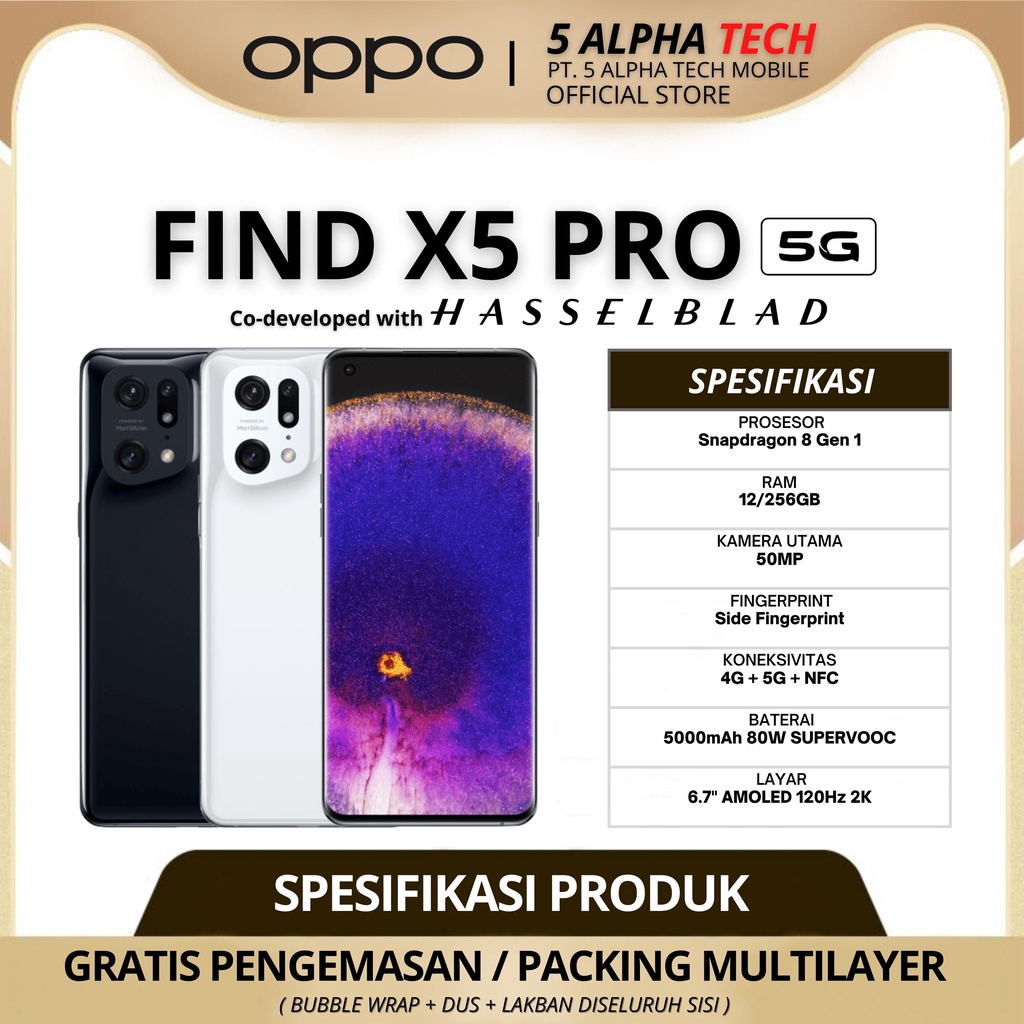 OPPO FIND X5 PRO 12/256GB 5G NFC HASSELBLAD GARANSI RESMI OPPO