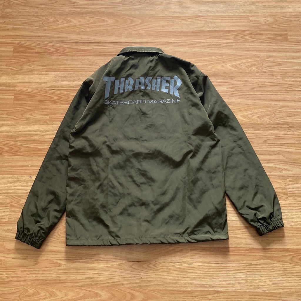 COACH JAKET THRASHER SKATE BOARD MAGAZINE PREMIUM GREEN