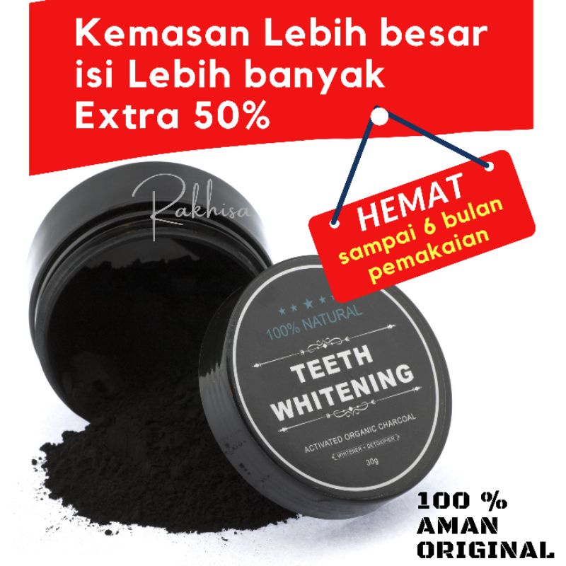 SIZE BESAR PEMUTIH GIGI TEETH WHITENING Actived Charcoal Powder ORIGINAL