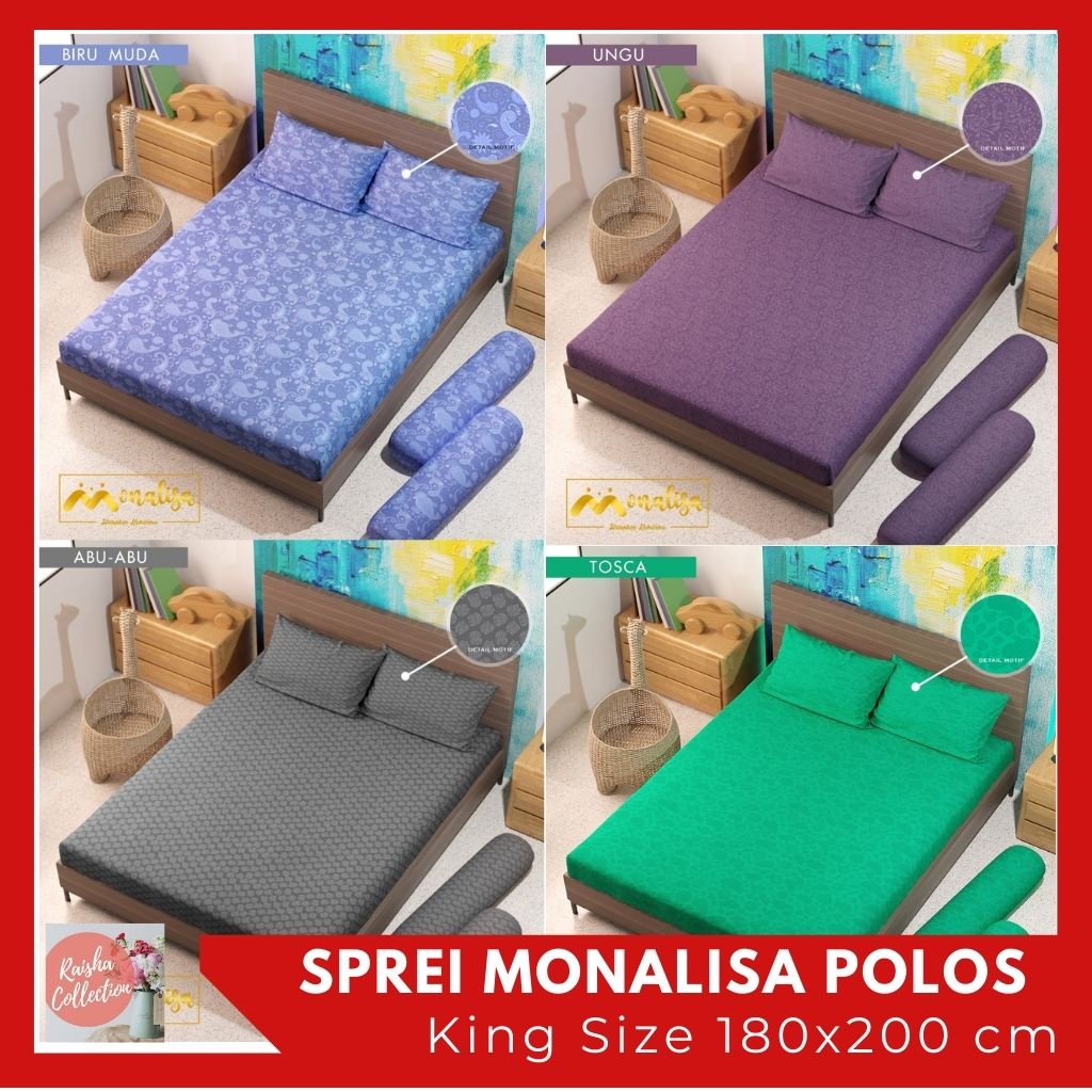 RC Seprei Monalisa Polos Emboss Ukuran 160X200 cm T. 20
